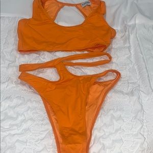 Orange cut out bikini